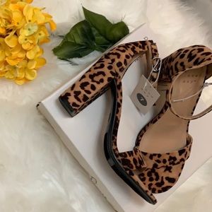 New! Ema Leopard Print Block Heel